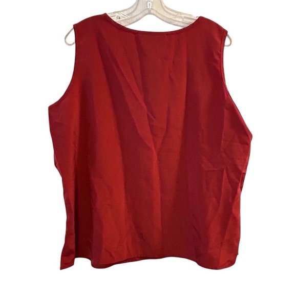 Susan Graver Style Women's Red Sleeveless Scoop Neck Tank Top 1X - Picture 4 of 6